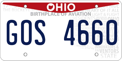 OH license plate GOS4660