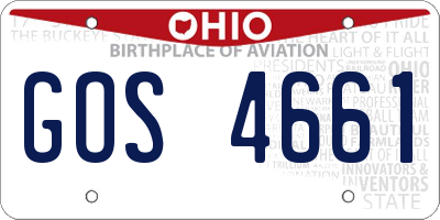 OH license plate GOS4661