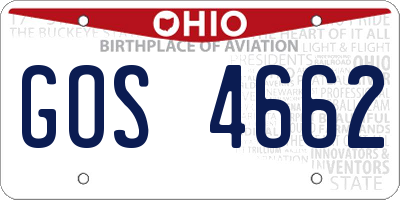 OH license plate GOS4662