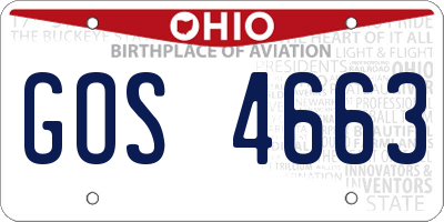 OH license plate GOS4663