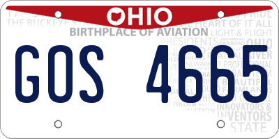 OH license plate GOS4665