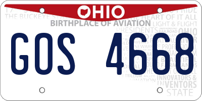 OH license plate GOS4668