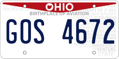 OH license plate GOS4672