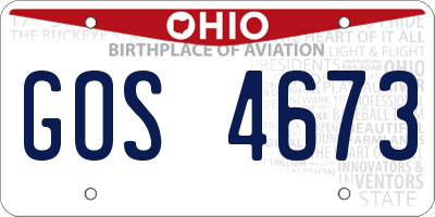 OH license plate GOS4673