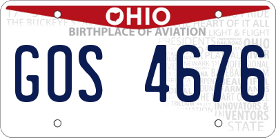 OH license plate GOS4676
