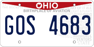 OH license plate GOS4683
