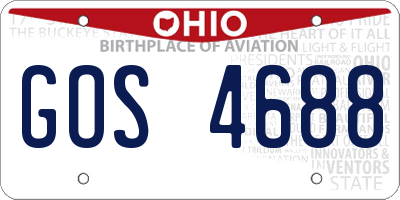 OH license plate GOS4688