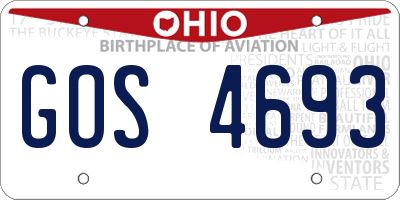 OH license plate GOS4693