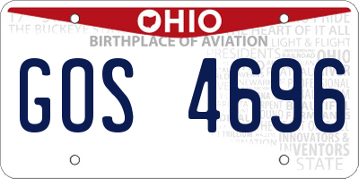 OH license plate GOS4696
