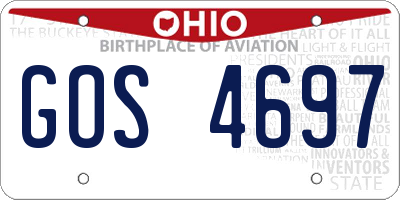 OH license plate GOS4697