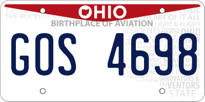 OH license plate GOS4698