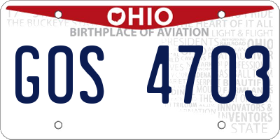 OH license plate GOS4703