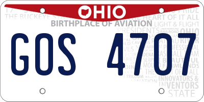 OH license plate GOS4707