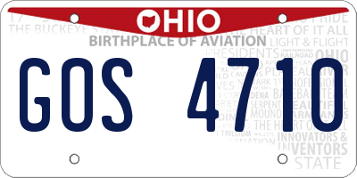 OH license plate GOS4710