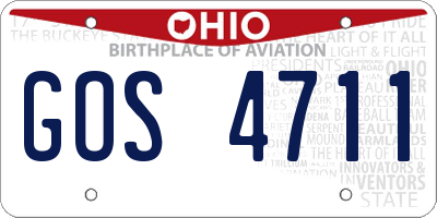 OH license plate GOS4711