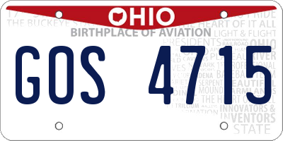 OH license plate GOS4715