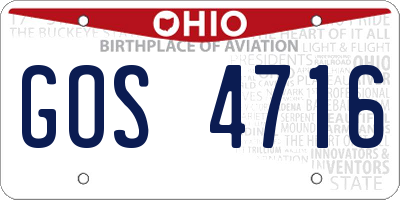OH license plate GOS4716