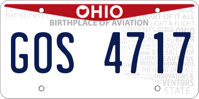 OH license plate GOS4717