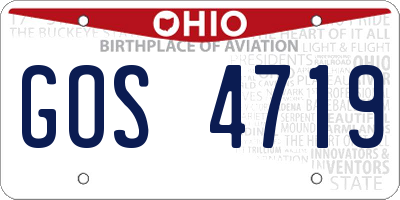 OH license plate GOS4719