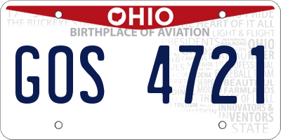 OH license plate GOS4721