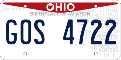 OH license plate GOS4722
