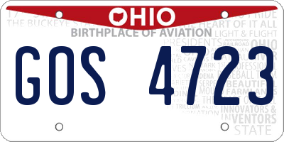 OH license plate GOS4723