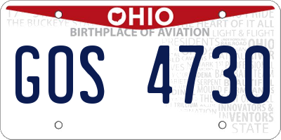 OH license plate GOS4730