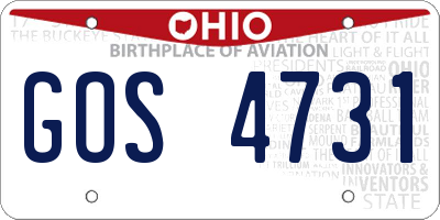 OH license plate GOS4731