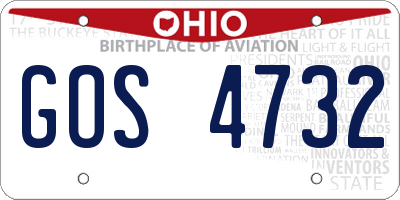 OH license plate GOS4732