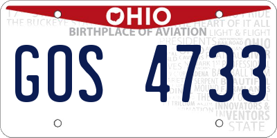 OH license plate GOS4733
