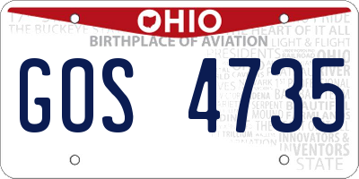 OH license plate GOS4735