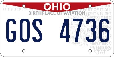 OH license plate GOS4736