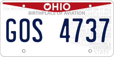 OH license plate GOS4737
