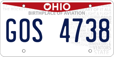 OH license plate GOS4738