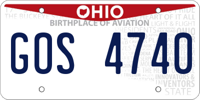 OH license plate GOS4740