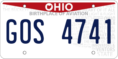 OH license plate GOS4741