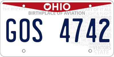 OH license plate GOS4742