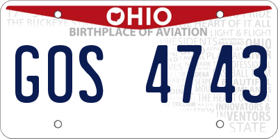 OH license plate GOS4743