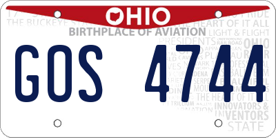 OH license plate GOS4744