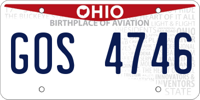 OH license plate GOS4746