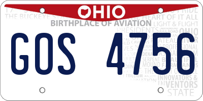 OH license plate GOS4756