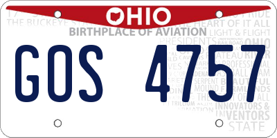 OH license plate GOS4757