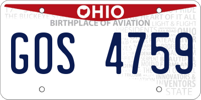 OH license plate GOS4759