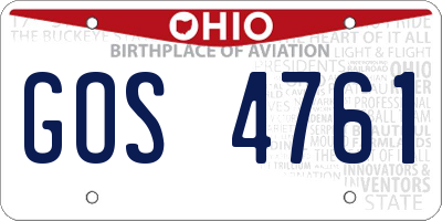 OH license plate GOS4761