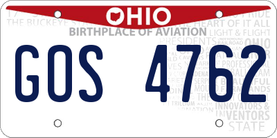 OH license plate GOS4762