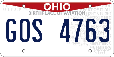 OH license plate GOS4763