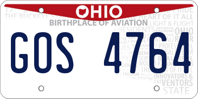 OH license plate GOS4764