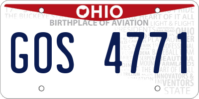 OH license plate GOS4771