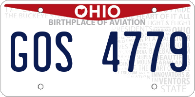 OH license plate GOS4779