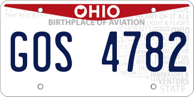 OH license plate GOS4782